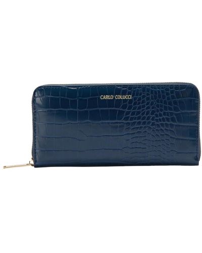 carlo colucci Geldbörse covi mit goldenen details - Blau