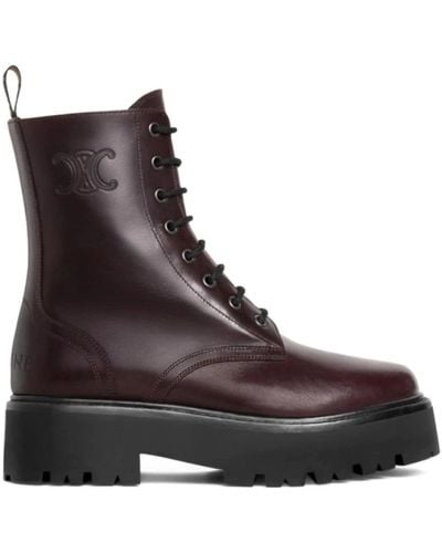 Celine Lace-Up Boots - Brown