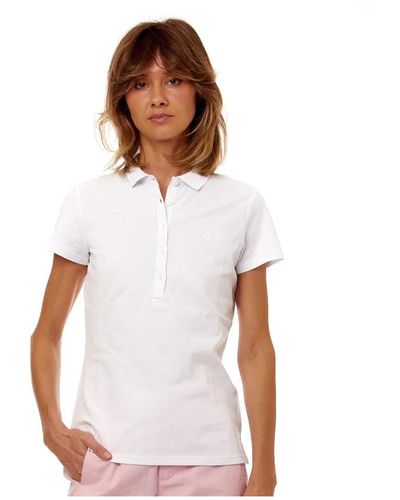 Sun 68 Slim fit polo shirt in weiß