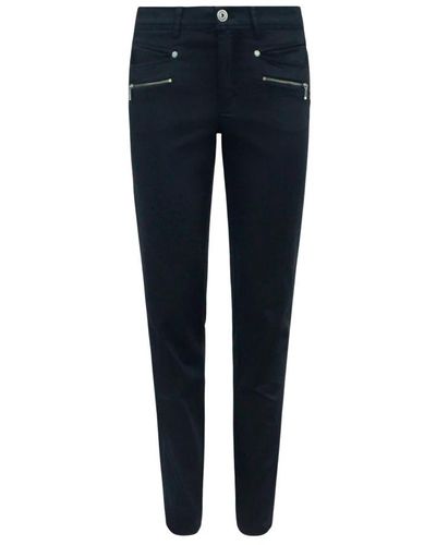 2-Biz Slim-Fit Hose mit Reißverschlussdetails - Blau