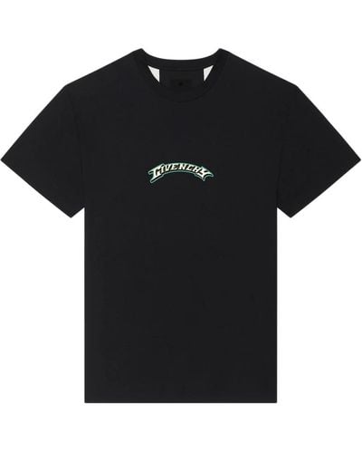 Givenchy Schwarze crew neck t-shirts und polos mit signature print