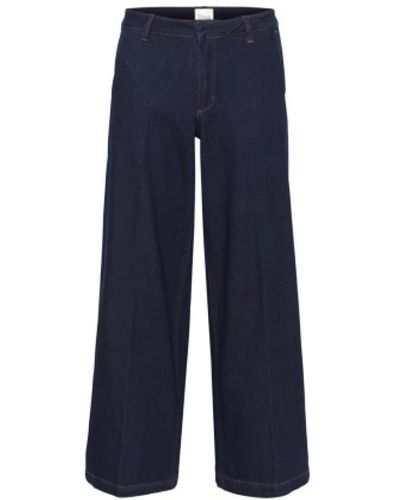 My Essential Wardrobe Trousers > wide trousers - Bleu