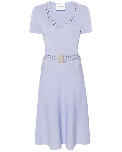 Blugirl Blumarine Vestido lila de punto con detalles de cristal - Morado
