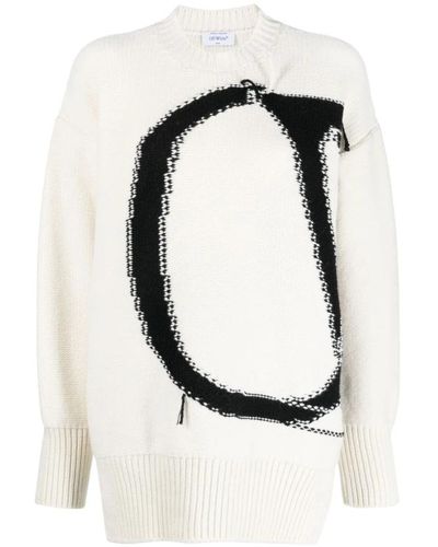 Off-White c/o Virgil Abloh Maglione in lana con vestibilità ampia e logo off - Nero