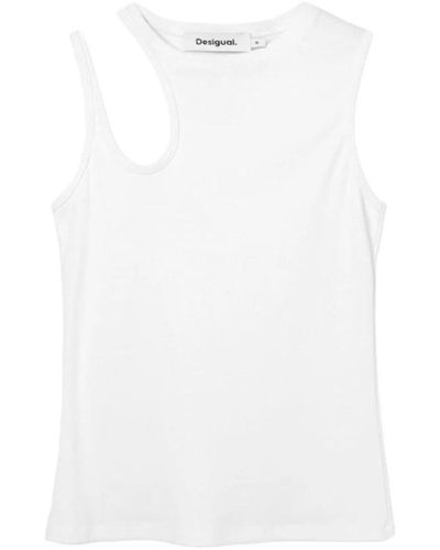 Desigual Sleeveless Tops - White