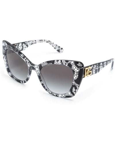 Dolce & Gabbana Schwarze sonnenbrille mit original-etui - Mettallic