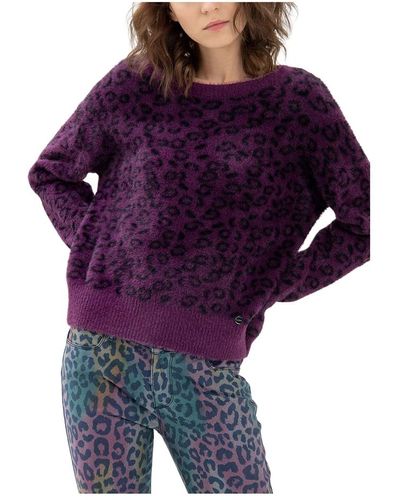 Fracomina Round-Neck Knitwear - Purple