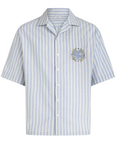 Etro Short Sleeve Shirts - Blue