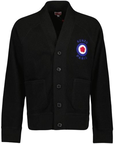 KENZO Cardigan con scollo a v e chiusura a bottoni - Nero