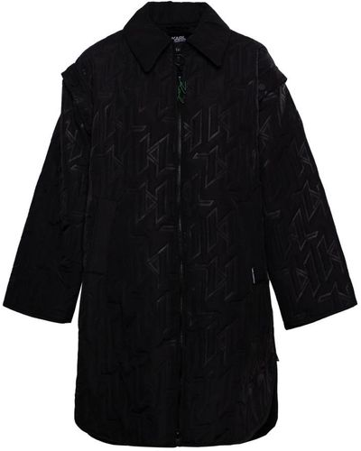 Karl Lagerfeld Single-Breasted Coats - Black