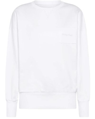 Philippe Model Zeitgenössischer französischer Stil Crew Sweatshirt - Weiß