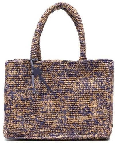 Manebí Lavendel raffia gewebte handtasche ebí - Lila