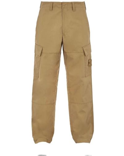Stone Island Straight Trousers - Natural
