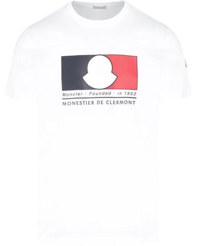 Moncler Box logo baumwoll t-shirt - Weiß
