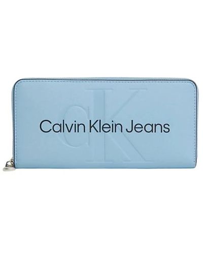 Calvin Klein Portafoglio in pelle pu anti rfid - blu