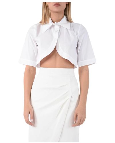 ACTUALEE Camicia crop - Bianco