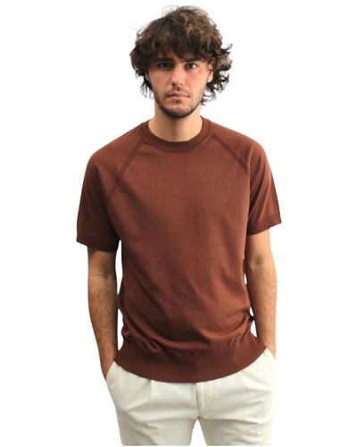 Paolo Pecora Braunes t-shirt mit rundhalsausschnitt