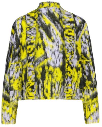 Marc Cain Cardigan oversize in misto alpaca e mohair - Giallo