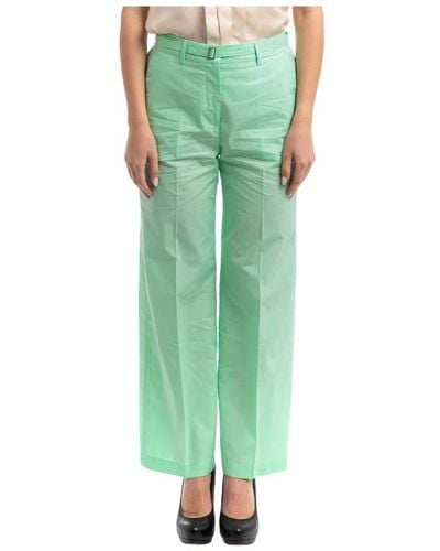 Seventy Pantaloni in cotone alla caviglia con cintura - Verde