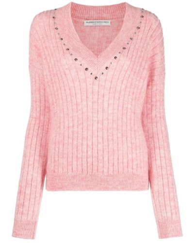 Alessandra Rich V-neck knitwear - Pink