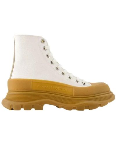 Alexander McQueen Cuero botas-y-botines - Amarillo