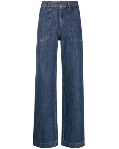 A.P.C. Wide-leg indigo delave jeans - Blau