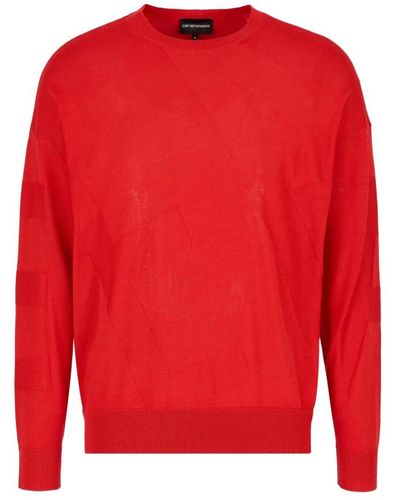 Emporio Armani Round-Neck Knitwear - Red