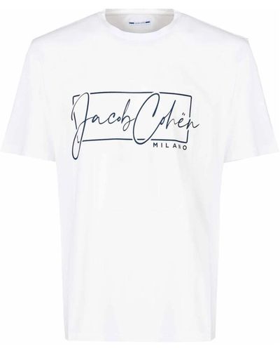 Jacob Cohen Baumwoll rundhals logo print t-shirt - Weiß