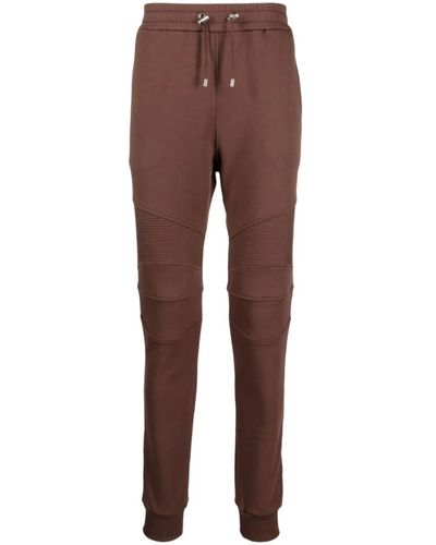 Balmain Pantaloni slim fit marroni di stile - Marrone