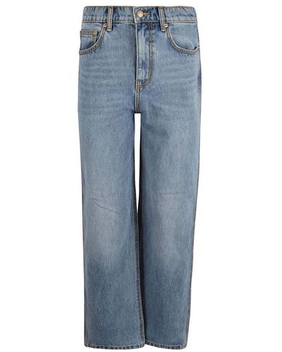 Tory Burch Straight Jeans mit hoher Taille - Blau