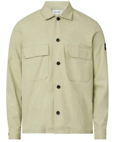 Calvin Klein Baumwoll-nylon-overshirt-jacke - Grün