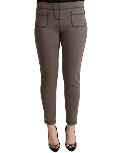 John Galliano Trousers > slim-fit trousers - Gris