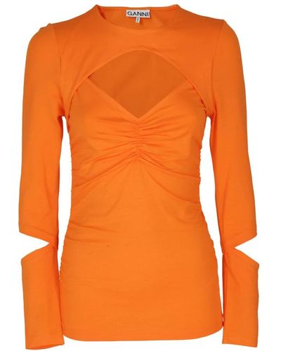 Ganni Stilvolle cutout-bluse - Orange