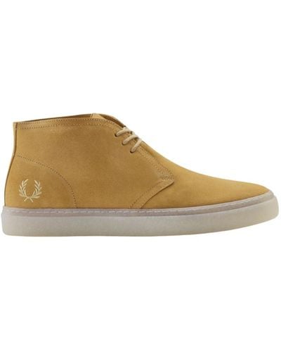 Fred Perry Lace-Up Boots - Natural