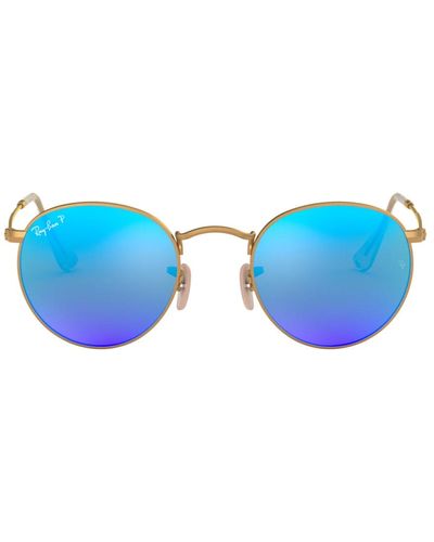 Ray-Ban Rb3447 sonnenbrille, runde blitzgläser, polarisiert, runde blitzgläser, polarisiert - Blau