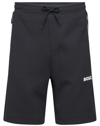 BOSS Shorts mit mesh-einsätzen - Schwarz