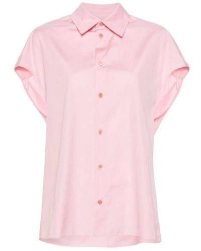 Marni Camicia rosa senza maniche in popeline di cotone