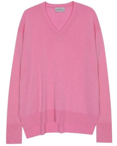 John Smedley V-Neck Knitwear - Pink