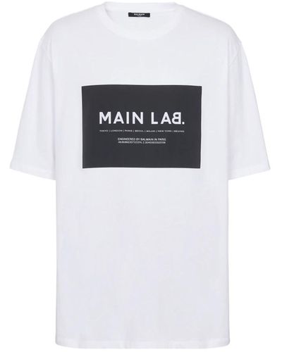 Balmain T-shirt main lab etichetta - Bianco