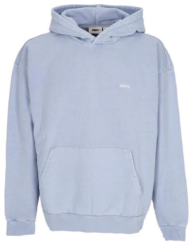 Obey Hydrangea pigment fleece hoodie für männer - Blau