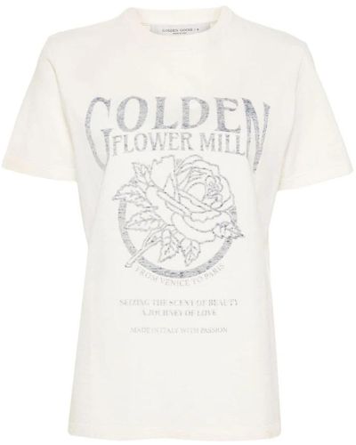 Golden Goose Camisetas y polos con logo desgastado - Blanco