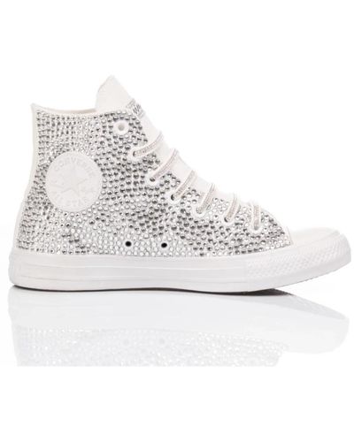 Converse Sneakers argento fatte a mano per donne - Bianco