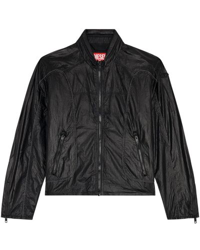 DIESEL Jacke aus nylon mit kontrastelementen - Schwarz