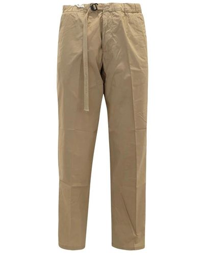 White Sand Slim-Fit Trousers - Natural