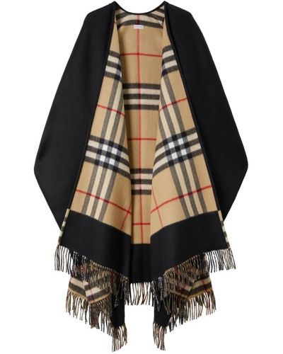 Burberry Vintage check woll-kaschmir cape - Schwarz