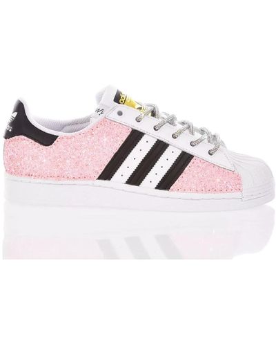 adidas Maßgeschneiderte Damen Weiße Sneakers - Pink