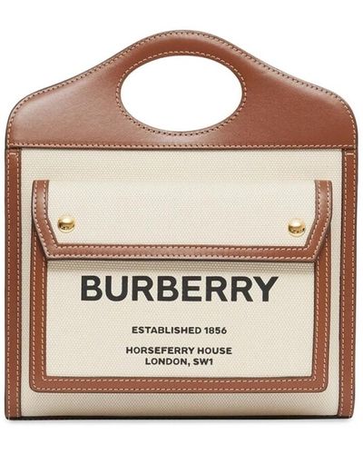 Burberry Mini borsa tote con tasca - Rosa