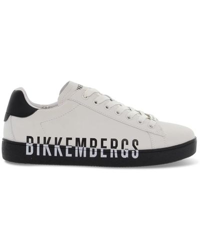Bikkembergs Weiße und schwarze sneakers aus mikrofaser