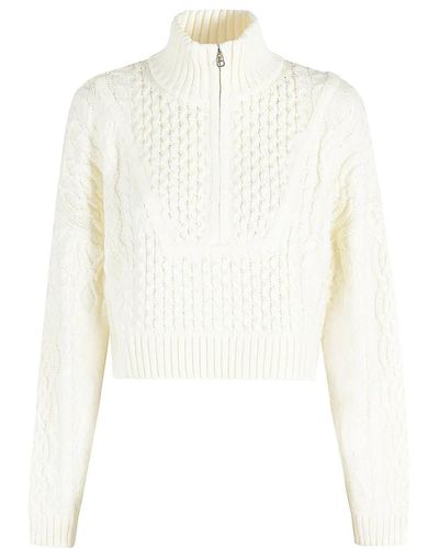 STAUD Stylischer cropped sweater - Weiß