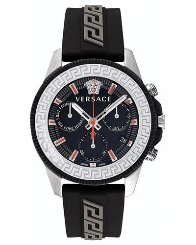 Versace Greca action orologio bracciale in silicone - Nero